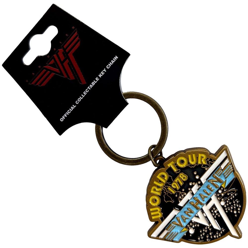 Van Halen - World Tour '78 Retro Logo Banner Sleutelhanger - Zwart/Multicolours